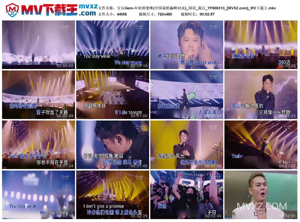 宝石Gem-年轻的窦唯(中国说唱巅峰对决)_国语_流行_YF800313